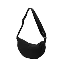 Nylon fabric zipper crossbody bag for men and women, crescent-shaped dumpling bag under the armpits, large capacity