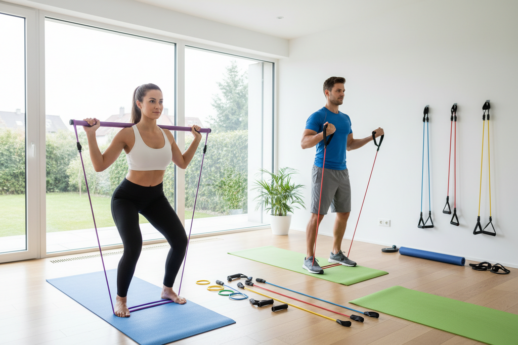 KUTIZE Pilates Bar Kit with Resistance Bands, Pilates Equipment, Multifunctional Pilates Bar for Women & Men, Pilates kit for Hip, Back, Arm, Full-Body Workouts, Home Gym Strength Training Equipment